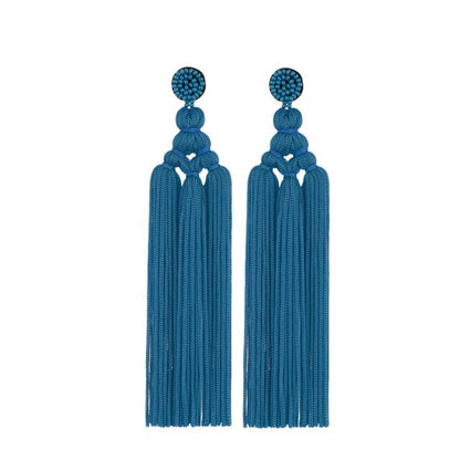 Multicolor Tassel Earrings For Women Thread Long Dangle Drop Earrings Party Accessoires Handmade Wholesale UKEN