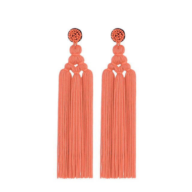 Multicolor Tassel Earrings For Women Thread Long Dangle Drop Earrings Party Accessoires Handmade Wholesale UKEN