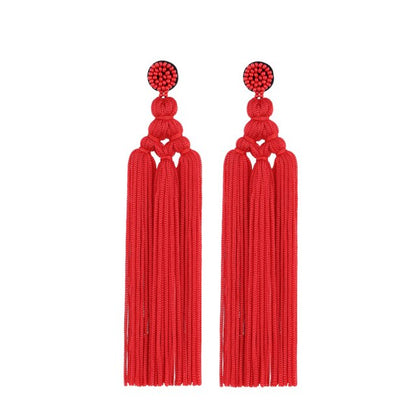 Multicolor Tassel Earrings For Women Thread Long Dangle Drop Earrings Party Accessoires Handmade Wholesale UKEN