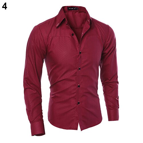 2020 Fashion Men Argyle Luxury Business Style Slim-Fit Long Sleeve Casual Dress Shirt Christmas gift moda hombre рубахи мужские