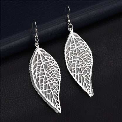 Fashion Irregular Long Dangle Earrings For Women Charm Ear Jewelry Gold Color Hanging Pendientes Flower Leaf Earings