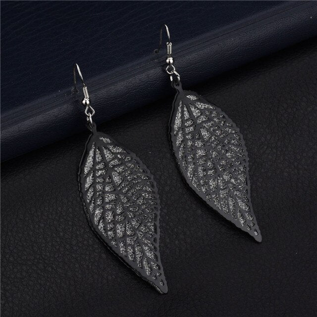 Fashion Irregular Long Dangle Earrings For Women Charm Ear Jewelry Gold Color Hanging Pendientes Flower Leaf Earings