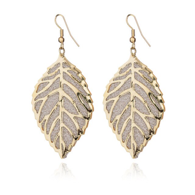 Fashion Irregular Long Dangle Earrings For Women Charm Ear Jewelry Gold Color Hanging Pendientes Flower Leaf Earings