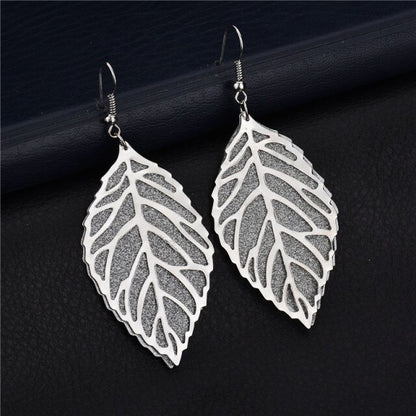 Fashion Irregular Long Dangle Earrings For Women Charm Ear Jewelry Gold Color Hanging Pendientes Flower Leaf Earings