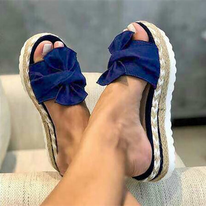 Women Sandals Platform Sandals Shoes Women Bow 2020 Summer Sandals Slipper Indoor Outdoor Flip-flops Beach Shoes Female Slippers