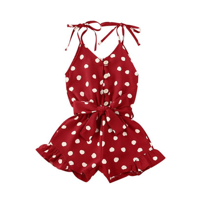 Summer Baby Girl Princess Dresses Halter Top Infant Kid Baby Girl Polka Dot Summer Romper Jumpsuit Playsuit Clothes 1-6 Years