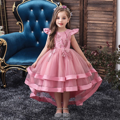 Dress For Girls Wedding Party Dresses Kids Princess Christmas Dress Children Girls Clothing Baby Girls Flower Striped New 2021