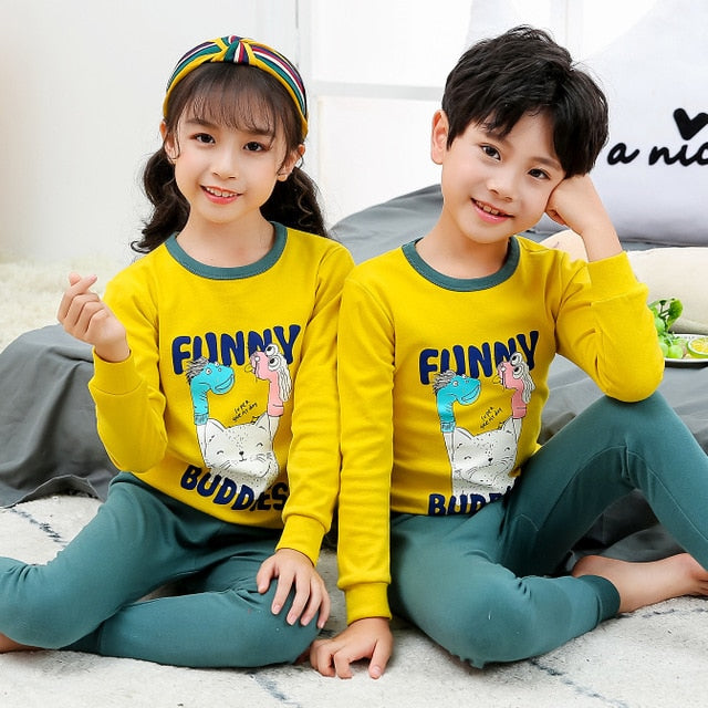 Kids Boys Sleepwear baby girl spring cotton sets Children Homewear Pajamas for Boy Pyjamas Kids Nightwear 2-13Y teenage clothes