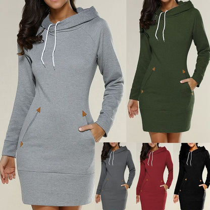 Extra Long Hoodie Plain Hooded Elegant Sweatshirt 4xl 5xl Big Size Poleron Mujer 2020 Cord Tunic Hoodies Dress Women Casual Wear