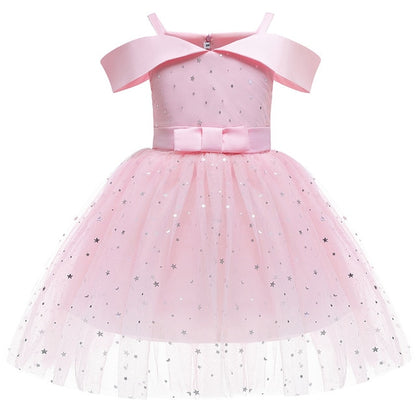 Embroidery Silk Princess Dress for Baby Girl Flower Elegant Girls Dresses Winter Party Christmas Halloween Kids Dresses Clothes