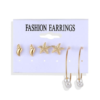 32 styles Hot Sale Trendy Earrings Acrylic Faux Pearl Circle Tassel Earings 6-Piece Set fashion earing for women wholesale