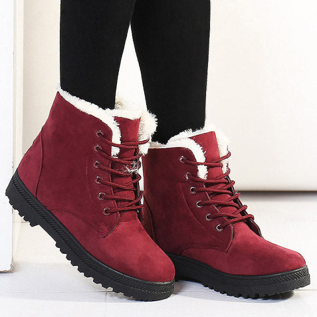 Boots women 2021 new keep warm winter snow boots ankle boots shoes woman solid color comfortable women boot plus size