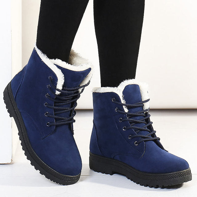 Boots women 2021 new keep warm winter snow boots ankle boots shoes woman solid color comfortable women boot plus size