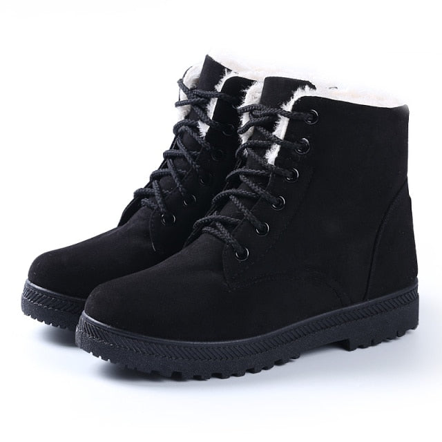 Boots women 2021 new keep warm winter snow boots ankle boots shoes woman solid color comfortable women boot plus size