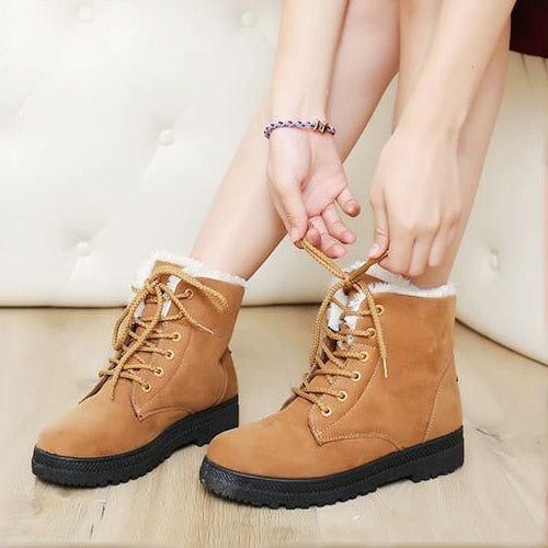 Boots women 2021 new keep warm winter snow boots ankle boots shoes woman solid color comfortable women boot plus size