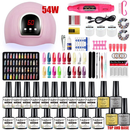 Mobray Nail Manicure Set for Nail Kit with Led Nail Lamp 20000RPM Nail Drill Machine Nail Polish Kit Acrylic Nail Art Tools Set