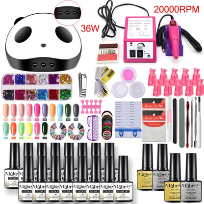 Mobray Nail Manicure Set for Nail Kit with Led Nail Lamp 20000RPM Nail Drill Machine Nail Polish Kit Acrylic Nail Art Tools Set