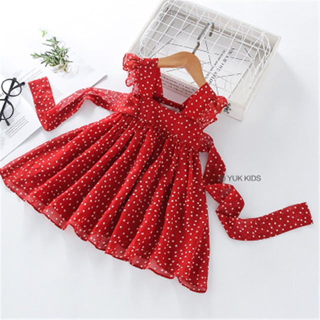 HE Hello Enjoy Girls Dresses 2021 Summer Teenagers Dot Sling Princess Cake Elegant Children Kids Clothes Girl Dress 4 8 10 Years