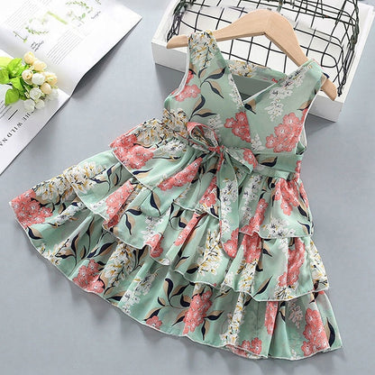 HE Hello Enjoy Girls Dresses 2021 Summer Teenagers Dot Sling Princess Cake Elegant Children Kids Clothes Girl Dress 4 8 10 Years