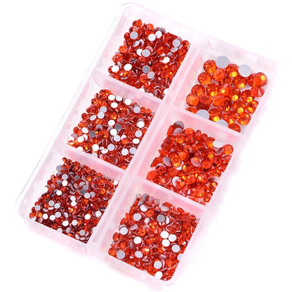 1 Box Crystal Nail Art Rhinestone Gold Silver Clear All Color Flat Bottom Mixed Shape DIY Nail Art 3D Decoration In 6cell pot