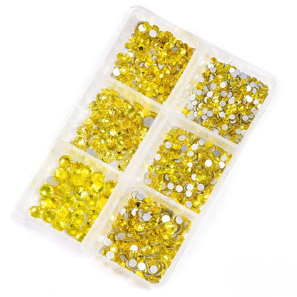 1 Box Crystal Nail Art Rhinestone Gold Silver Clear All Color Flat Bottom Mixed Shape DIY Nail Art 3D Decoration In 6cell pot