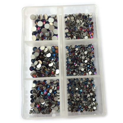 1 Box Crystal Nail Art Rhinestone Gold Silver Clear All Color Flat Bottom Mixed Shape DIY Nail Art 3D Decoration In 6cell pot