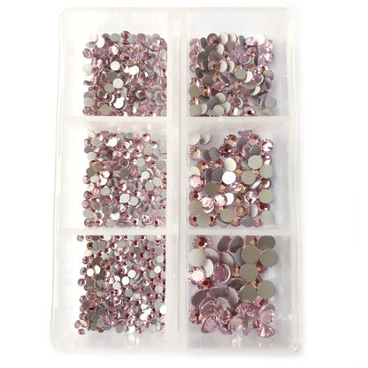 1 Box Crystal Nail Art Rhinestone Gold Silver Clear All Color Flat Bottom Mixed Shape DIY Nail Art 3D Decoration In 6cell pot