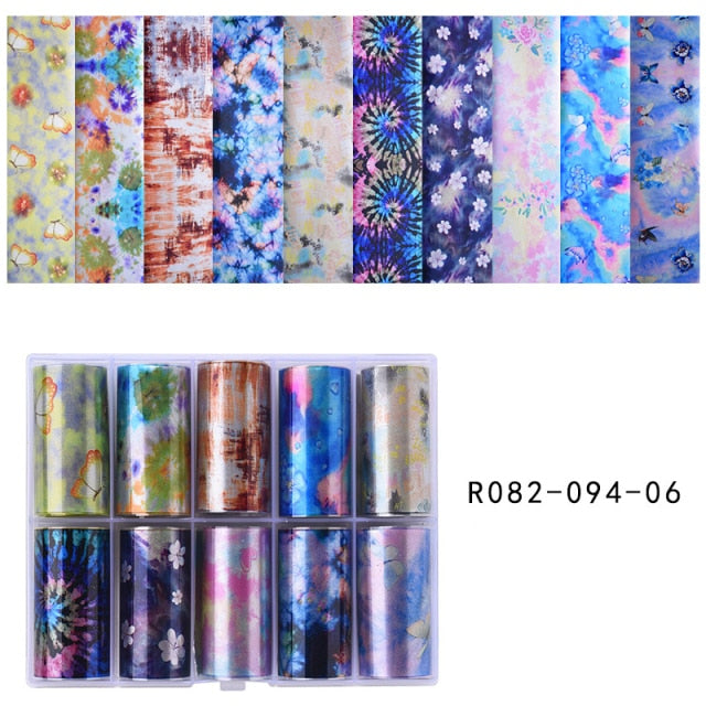 100 Patterns Animal Nail Foils for Transfer Paper Stickers Sliders Adhesive Nails Wraps DIY Water Marble Nail Art Decorations