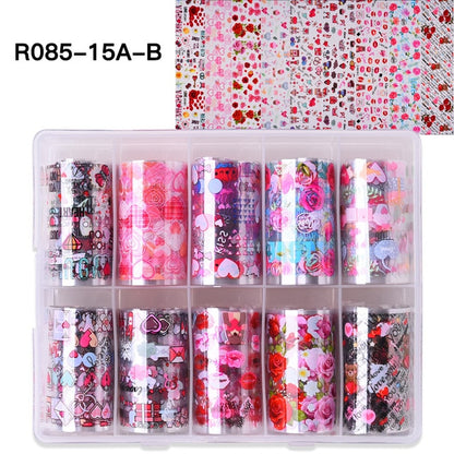 100 Patterns Animal Nail Foils for Transfer Paper Stickers Sliders Adhesive Nails Wraps DIY Water Marble Nail Art Decorations