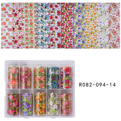 100 Patterns Animal Nail Foils for Transfer Paper Stickers Sliders Adhesive Nails Wraps DIY Water Marble Nail Art Decorations