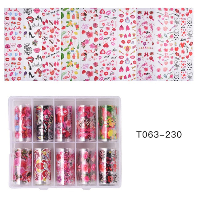 100 Patterns Animal Nail Foils for Transfer Paper Stickers Sliders Adhesive Nails Wraps DIY Water Marble Nail Art Decorations