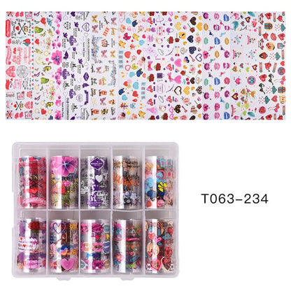 100 Patterns Animal Nail Foils for Transfer Paper Stickers Sliders Adhesive Nails Wraps DIY Water Marble Nail Art Decorations