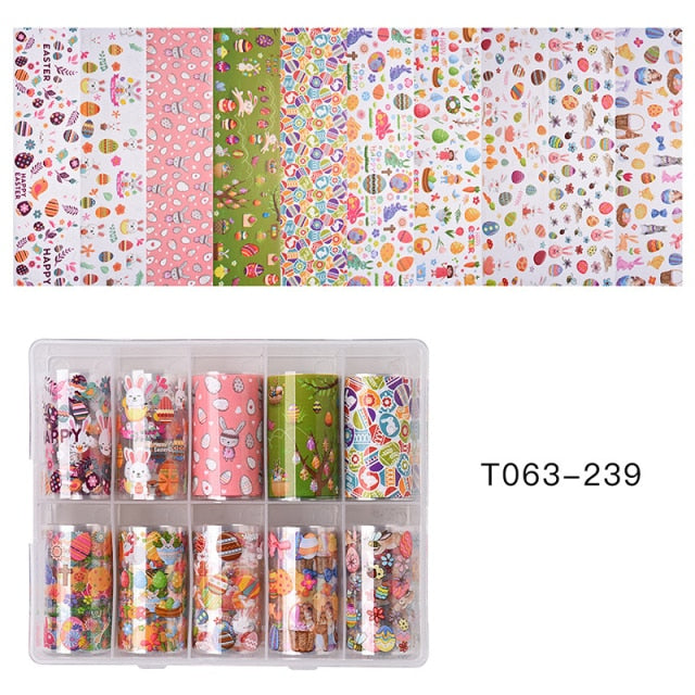 100 Patterns Animal Nail Foils for Transfer Paper Stickers Sliders Adhesive Nails Wraps DIY Water Marble Nail Art Decorations