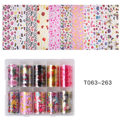 100 Patterns Animal Nail Foils for Transfer Paper Stickers Sliders Adhesive Nails Wraps DIY Water Marble Nail Art Decorations