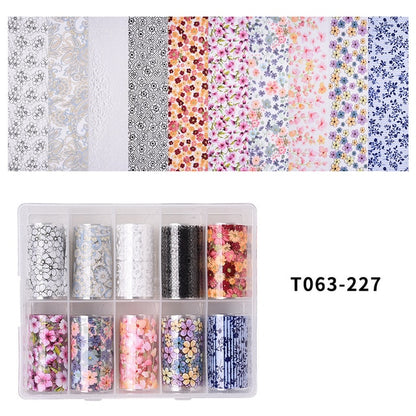 100 Patterns Animal Nail Foils for Transfer Paper Stickers Sliders Adhesive Nails Wraps DIY Water Marble Nail Art Decorations