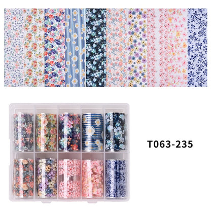 100 Patterns Animal Nail Foils for Transfer Paper Stickers Sliders Adhesive Nails Wraps DIY Water Marble Nail Art Decorations