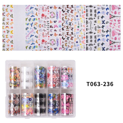 100 Patterns Animal Nail Foils for Transfer Paper Stickers Sliders Adhesive Nails Wraps DIY Water Marble Nail Art Decorations