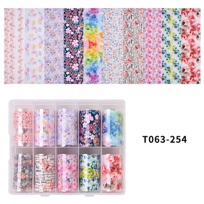 100 Patterns Animal Nail Foils for Transfer Paper Stickers Sliders Adhesive Nails Wraps DIY Water Marble Nail Art Decorations