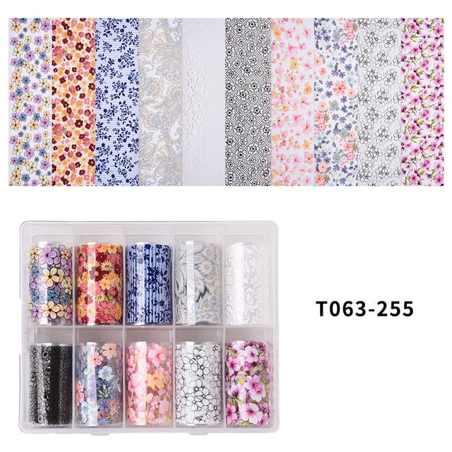 100 Patterns Animal Nail Foils for Transfer Paper Stickers Sliders Adhesive Nails Wraps DIY Water Marble Nail Art Decorations