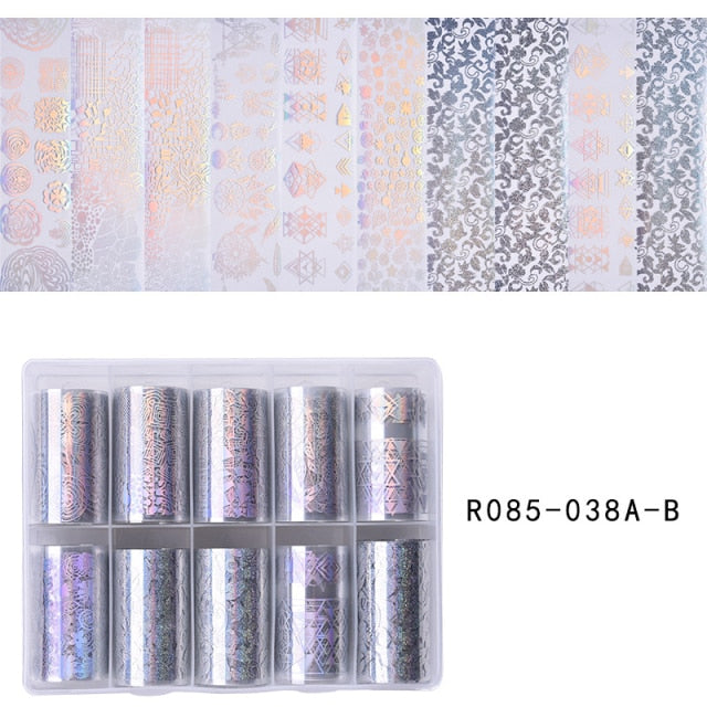 100 Patterns Animal Nail Foils for Transfer Paper Stickers Sliders Adhesive Nails Wraps DIY Water Marble Nail Art Decorations