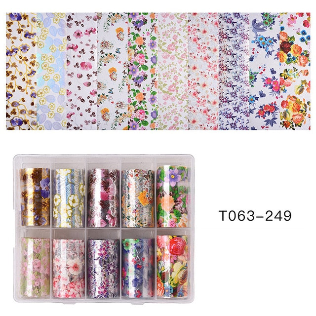 100 Patterns Animal Nail Foils for Transfer Paper Stickers Sliders Adhesive Nails Wraps DIY Water Marble Nail Art Decorations