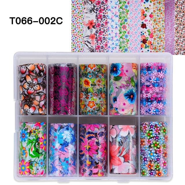 100 Patterns Animal Nail Foils for Transfer Paper Stickers Sliders Adhesive Nails Wraps DIY Water Marble Nail Art Decorations