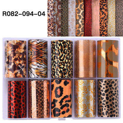 100 Patterns Animal Nail Foils for Transfer Paper Stickers Sliders Adhesive Nails Wraps DIY Water Marble Nail Art Decorations