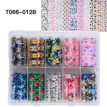 100 Patterns Animal Nail Foils for Transfer Paper Stickers Sliders Adhesive Nails Wraps DIY Water Marble Nail Art Decorations