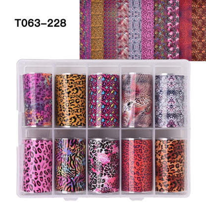 100 Patterns Animal Nail Foils for Transfer Paper Stickers Sliders Adhesive Nails Wraps DIY Water Marble Nail Art Decorations