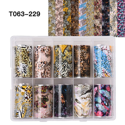 100 Patterns Animal Nail Foils for Transfer Paper Stickers Sliders Adhesive Nails Wraps DIY Water Marble Nail Art Decorations