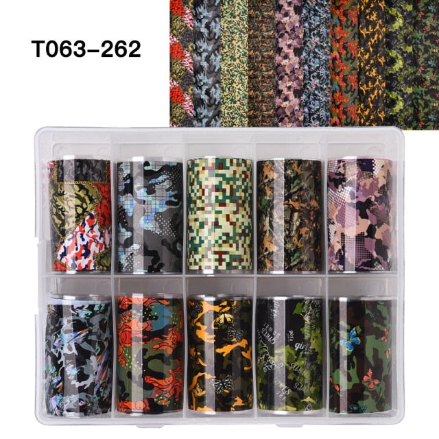 100 Patterns Animal Nail Foils for Transfer Paper Stickers Sliders Adhesive Nails Wraps DIY Water Marble Nail Art Decorations