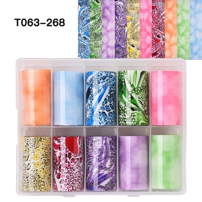 100 Patterns Animal Nail Foils for Transfer Paper Stickers Sliders Adhesive Nails Wraps DIY Water Marble Nail Art Decorations