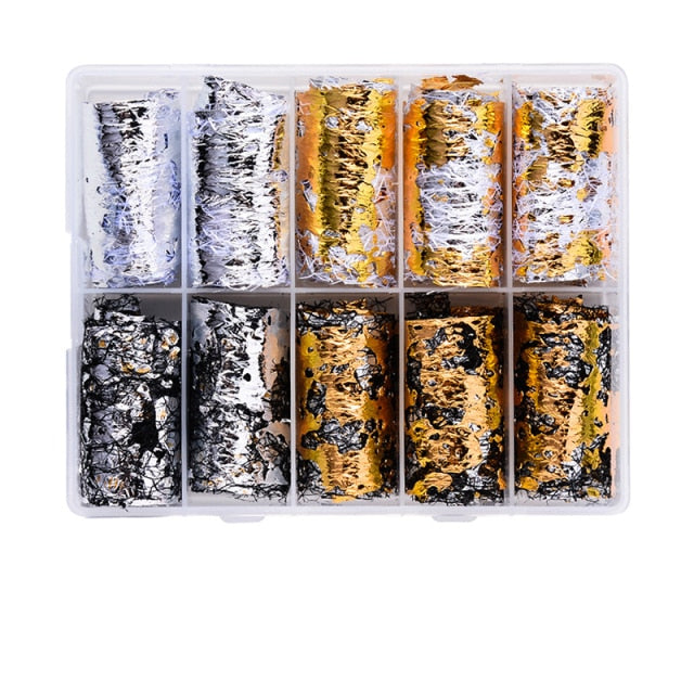 100 Patterns Animal Nail Foils for Transfer Paper Stickers Sliders Adhesive Nails Wraps DIY Water Marble Nail Art Decorations