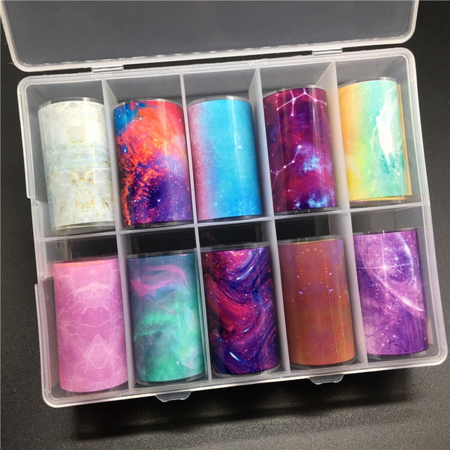 100 Patterns Animal Nail Foils for Transfer Paper Stickers Sliders Adhesive Nails Wraps DIY Water Marble Nail Art Decorations